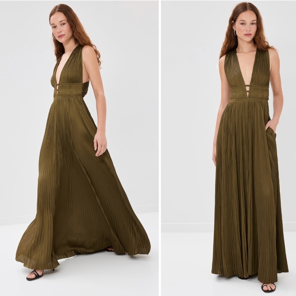 Ulla Johnson Veda Gown - Olive - 00 / Petite